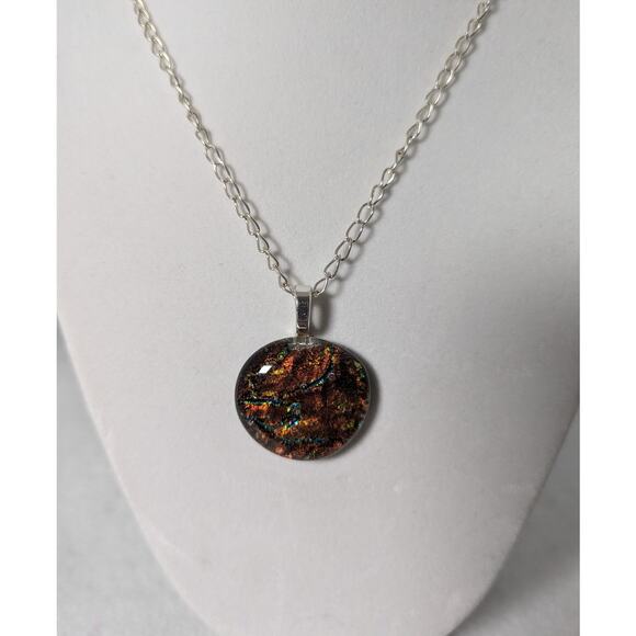 Artisan Dichroic Pendant + SP Chain Handmade - Picture 3 of 8